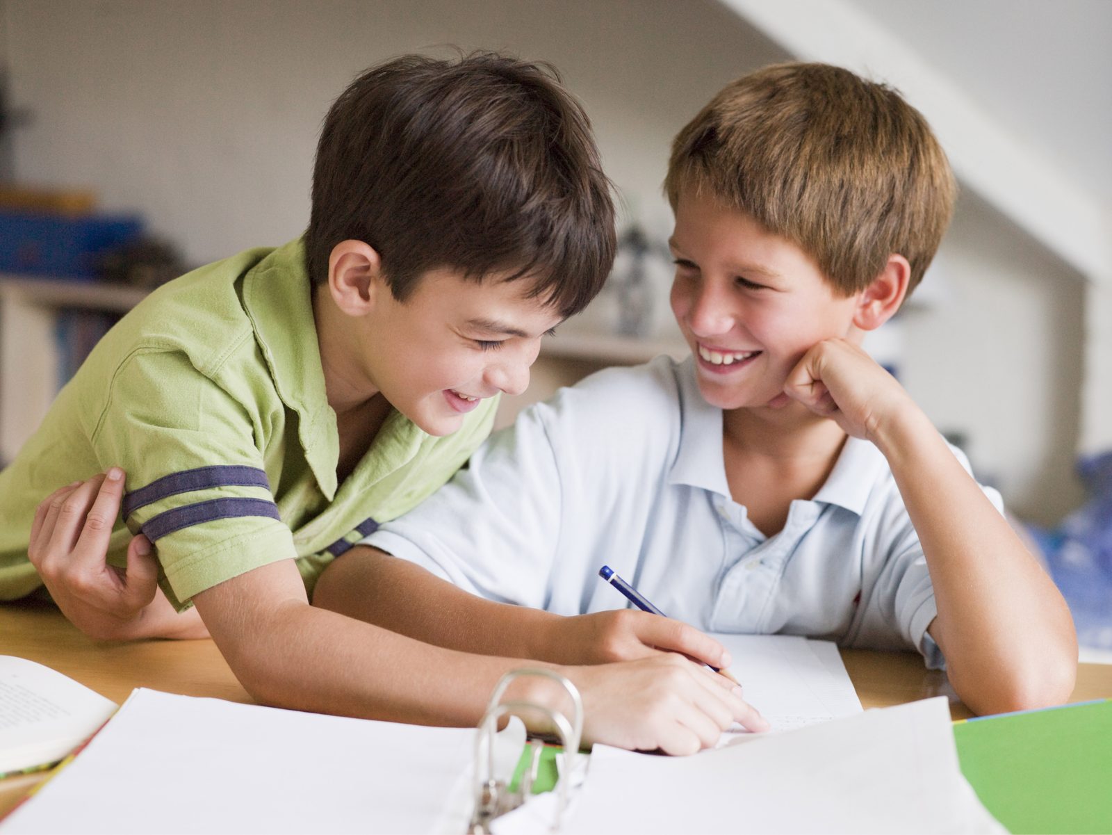 Two students working through a homework problem together