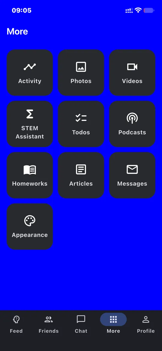 The SierraLustra menu on iPhone